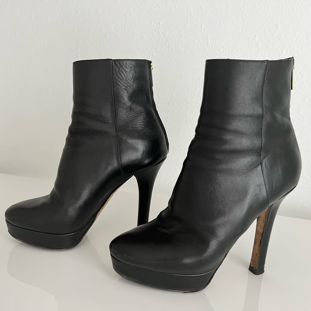 Jimmy Choo black leather booties